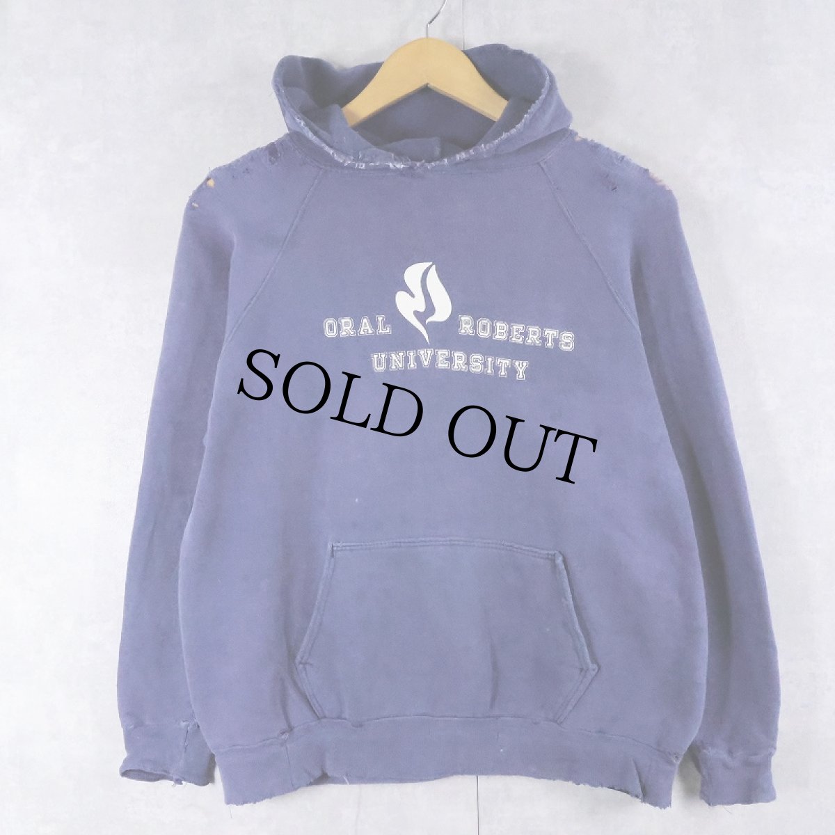 画像1: 80's Champfleece by Champion USA製 トリコタグ "ORAL ROBERTS UNIVERSITY" スウェットフーディー L (1)