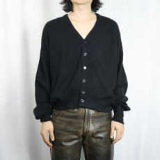 画像2: ROMANO アクリルニットカーディガン BLACK M (2)