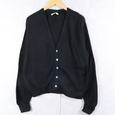 画像1: VINTAGE アクリルニットカーディガン BLACK L (1)