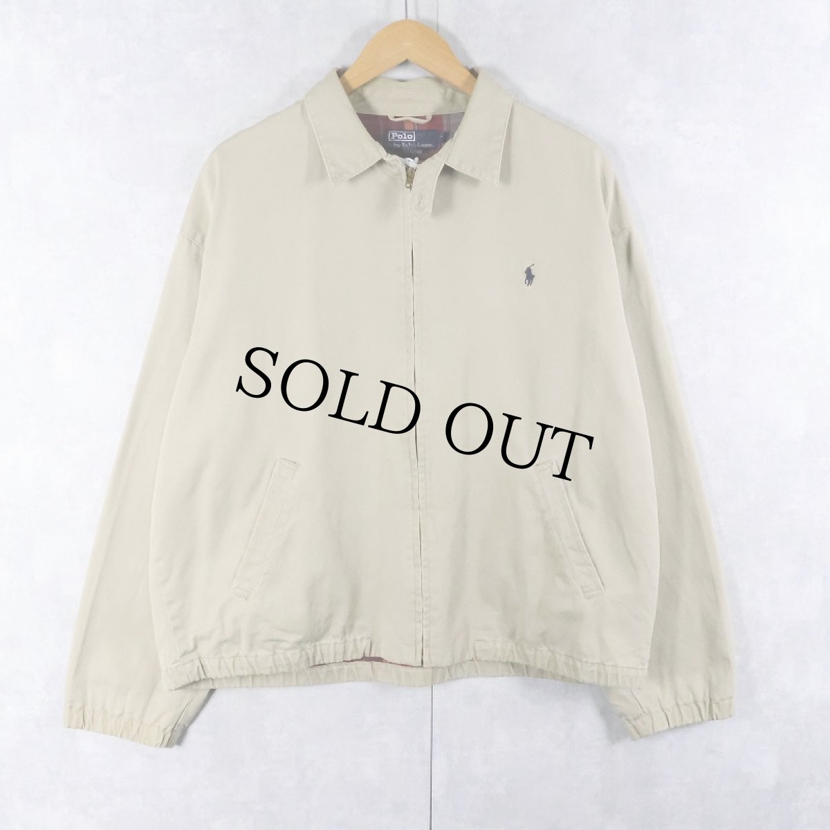 画像1: POLO Ralph Lauren ロゴ刺繡 チンスト付き ポリエステルスイングトップ L (1)