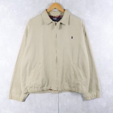 画像1: POLO Ralph Lauren ロゴ刺繡 チンスト付き ポリエステルスイングトップ L (1)