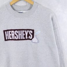 画像1: HERSHEY'S お菓子企業 ロゴ刺繍 スウェット L (1)