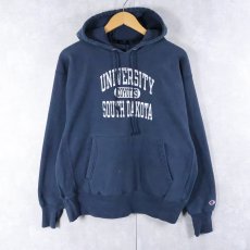 画像1: Champion REVERSE WEAVE "UNIVERSITY SOUTH DAKOTA" プリントスウェットフーディー L (1)