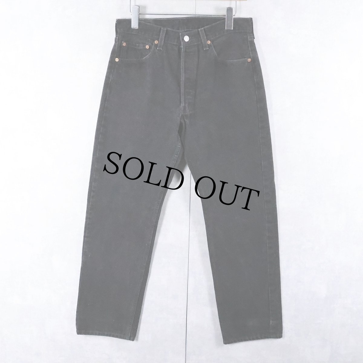 画像1: 90's Levi's 501 "サルファブラック" ブラックデニムパンツ W31 (1)