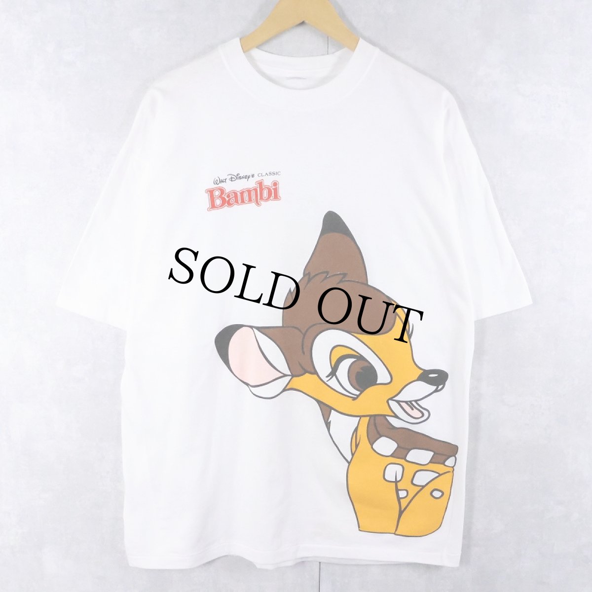 画像1: 90's Disney "Bambi" キャラクター 大判プリントＴシャツ XL (1)