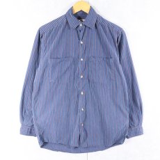 画像1: 80's BANANA REPUBLIC ストライプ柄 コットンシャツ S (1)