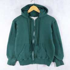 画像1: 70〜80's Hanes 裏サーマル 無地スウェットジップパーカー M (1)