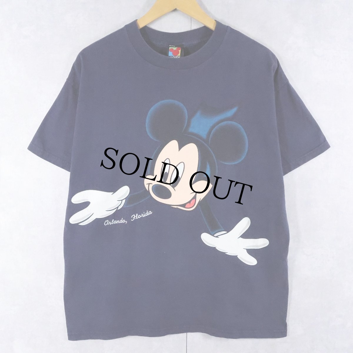 画像1: 90's Disney MICKEY UNLIMITED "MICKEY MOUSE" キャラクタープリントTシャツ NAVY L (1)