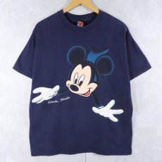 画像1: 90's Disney MICKEY UNLIMITED "MICKEY MOUSE" キャラクタープリントTシャツ NAVY L (1)
