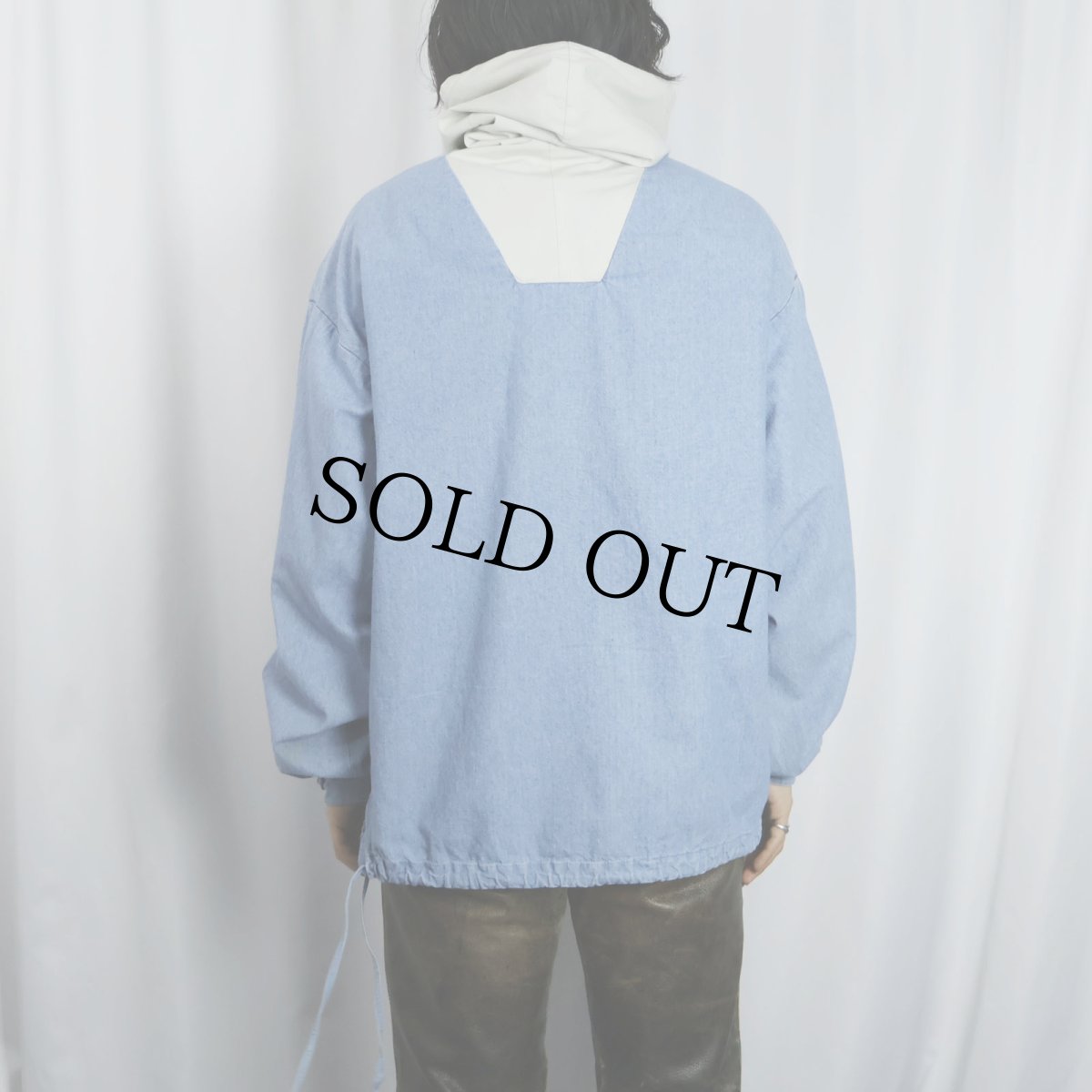 画像3: 90's J.CREW 切り替えデザイン シャンブレー アノラックパーカー M (3)