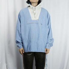 画像2: 90's J.CREW 切り替えデザイン シャンブレー アノラックパーカー M (2)