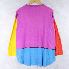 画像2: 80's NEO MAX "PETER MAX SIGNATURE SERIES" アート柄 ヘンリーネックロンT M (2)