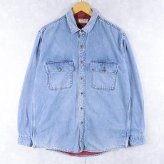 画像1: 80〜90's L.L.Bean USA製 ネルライナー デニムシャツ M (1)