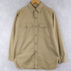 画像1: 50〜60's King Kole マチ付き コットンワークシャツ M (1)