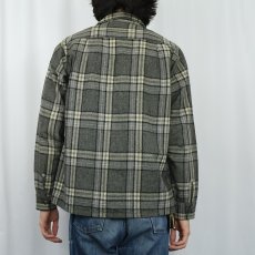 画像3: 50's Buck Skein Brand チェック柄 ウールオープンカラーシャツ M (3)