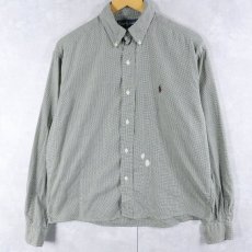 画像1: Ralph Lauren "BLAKE" 千鳥格子柄 コットンボタンダウンシャツ S (1)