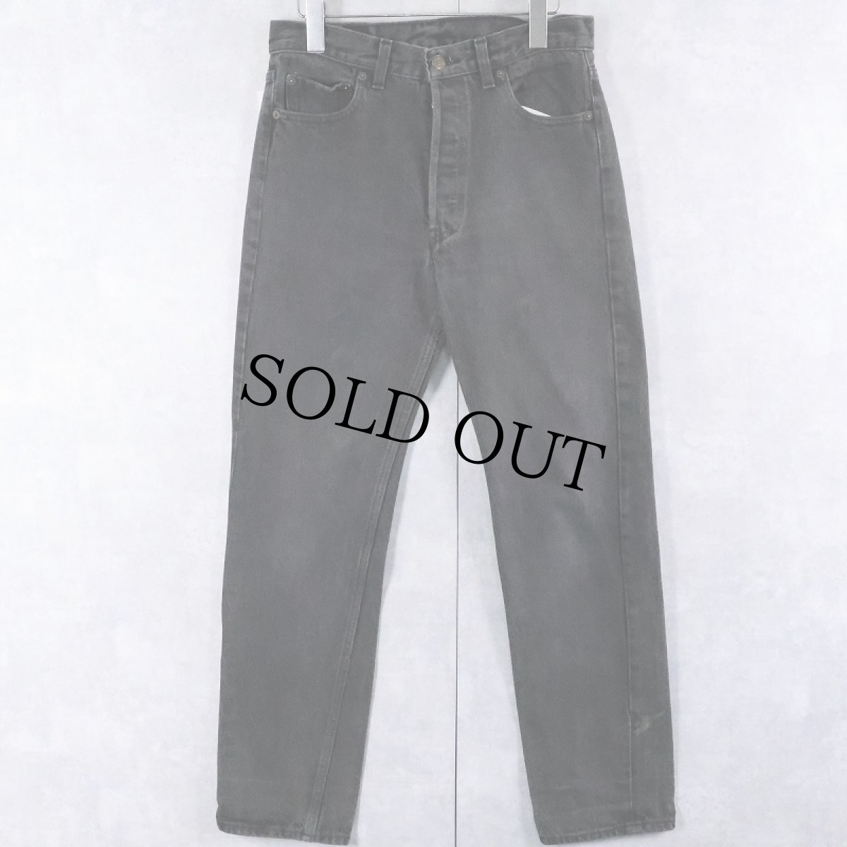 画像1: 90's Levi's 501 USA製 後染め ブラックデニムパンツ W30 (1)