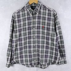 画像1: Ralph Lauren "BLAKE" マドラスチェック柄 コットン ボタンダウンシャツ M (1)