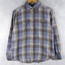 画像1: Ralph Lauren チェック柄 ライトネルシャツ L (1)