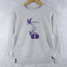 画像1: 80's Champion REVERSE WEAVE USA製 トリコタグ "MINNESOTA VINKINGS" プリントスウェット S (1)