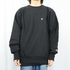画像2: 90's Champion REVERSE WEAVE 目付き スウェット BLACK XL (2)