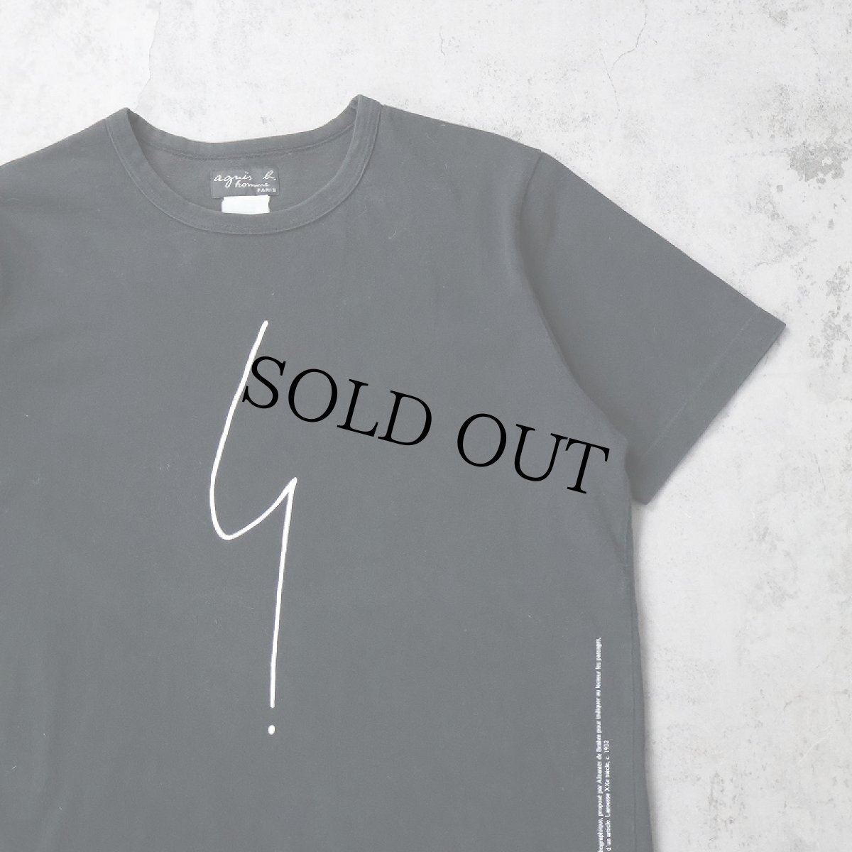 画像1: 90's agnes b. homme PARIS "Point d'Ironie" プリントTシャツ BLACK (1)