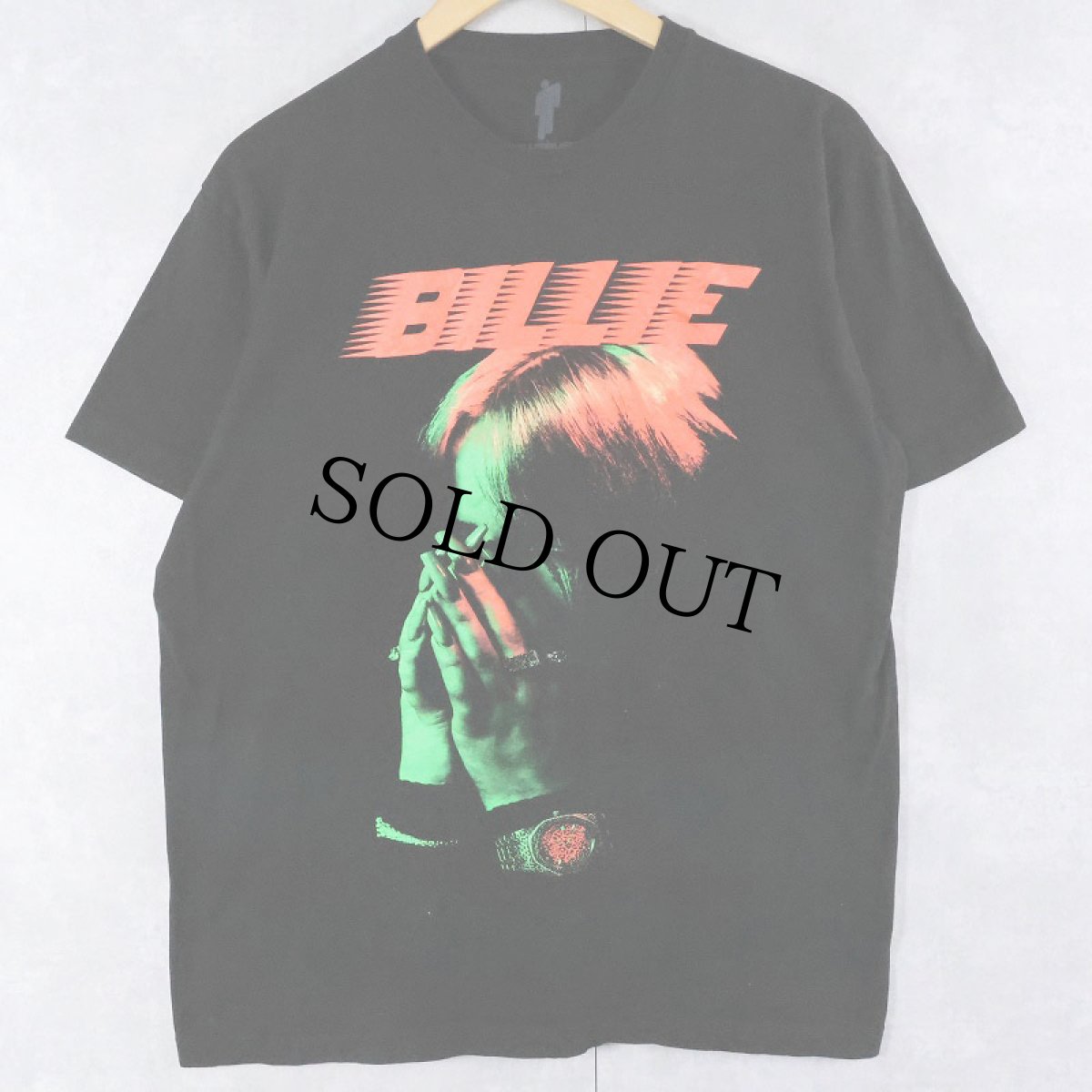 画像1: Billie Eilish ミュージシャンプリントTシャツ BLACK L (1)