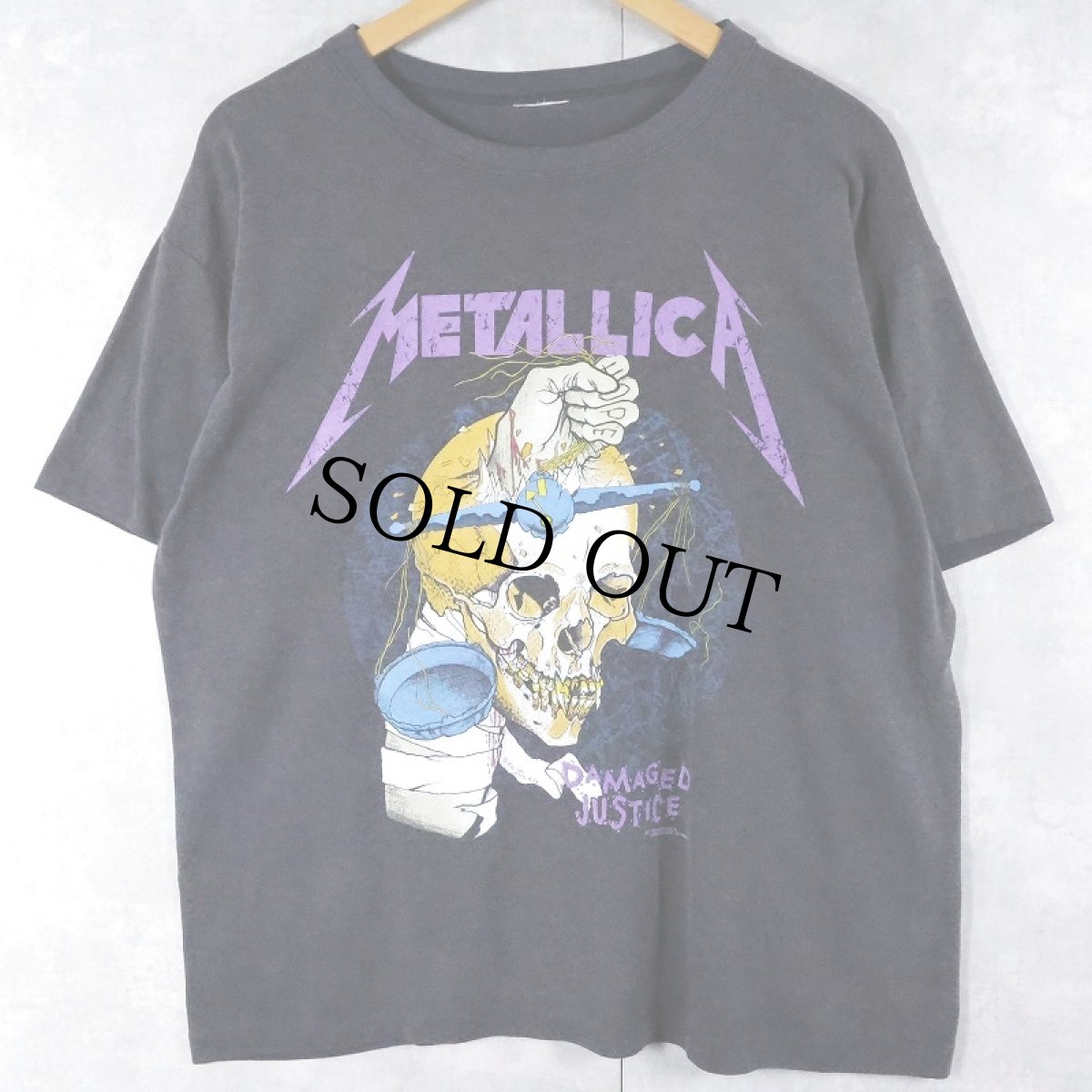 画像1: 80's METALLICA × PUSHEAD "DAMAGED JUSTICE" ヘヴィメタルバンドTシャツ (1)