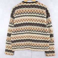 画像2: 60's PENNEY'S TOWNCRAFT フェアアイル柄 ウールニットカーディガン L (2)