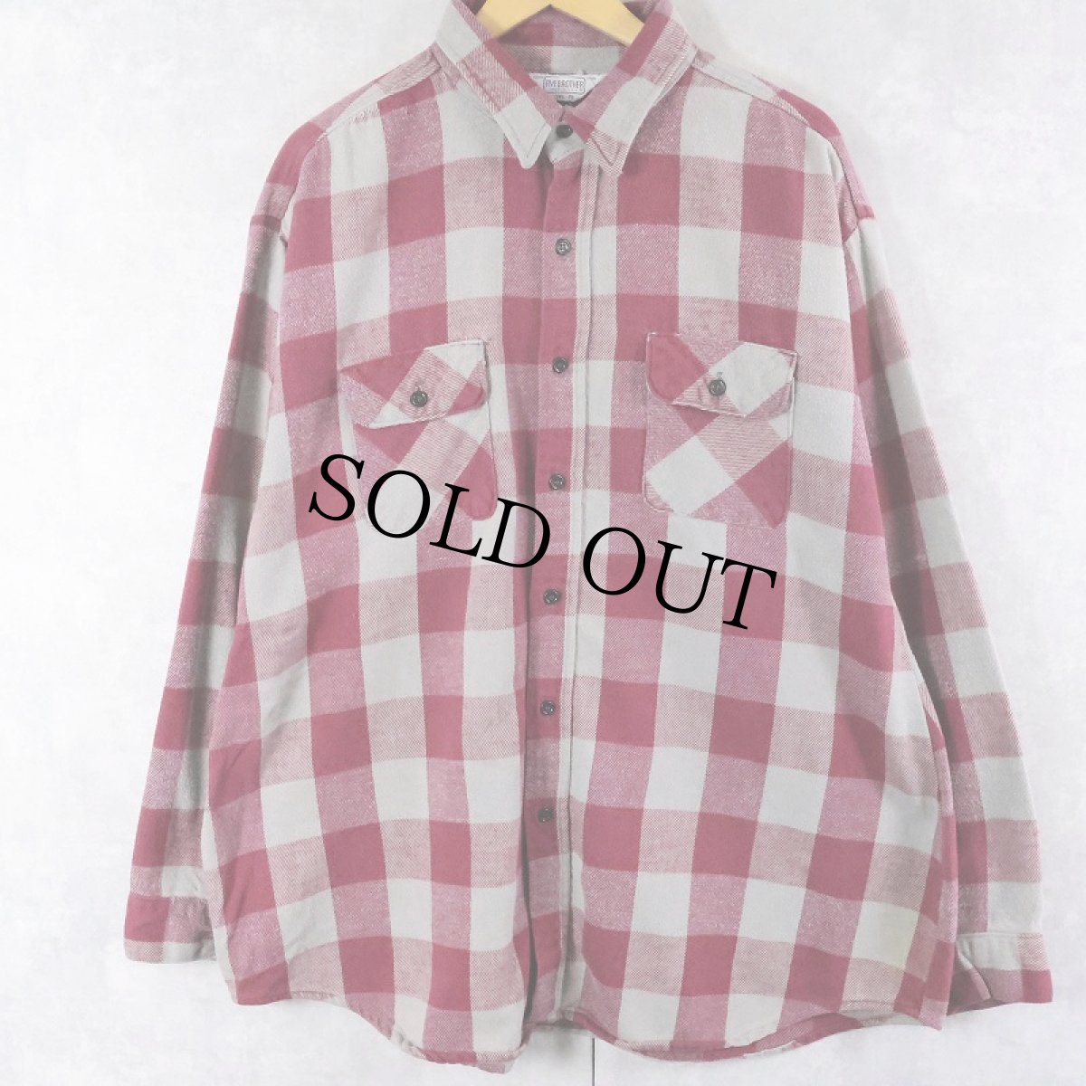 画像1: 80's FIVE BROTHER USA製 バッファローチェック柄 ヘビーネルシャツ 3XL (1)