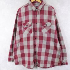 画像1: 80's FIVE BROTHER USA製 バッファローチェック柄 ヘビーネルシャツ 3XL (1)