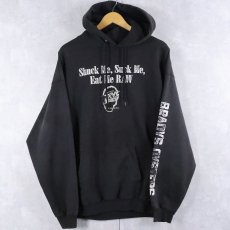 画像1: 2000's "Brady's Oysters" プリントスウェットフーディ BLACK XL (1)