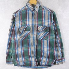画像1: 90's FIVE BROTHER チェック柄 ヘビーネルシャツ S (1)
