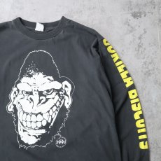 画像1: 1991 Gorilla Biscuits "Kick you where you live Tour" ハードコアパンクバンドプリントロンT BLACK XL (1)