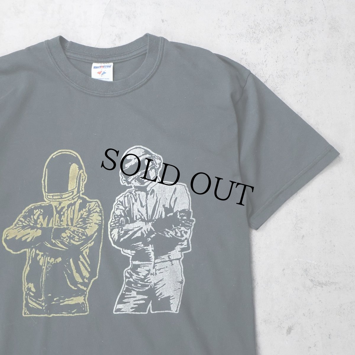 画像1: Daft Punk エレクトロミュージックユニット プリントTシャツ BLACK M (1)