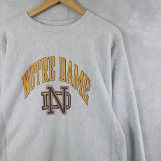 画像1: 90's Champion REVERSE WEAVE USA製 "NORTRE DAME" プリントスウェット XL (1)