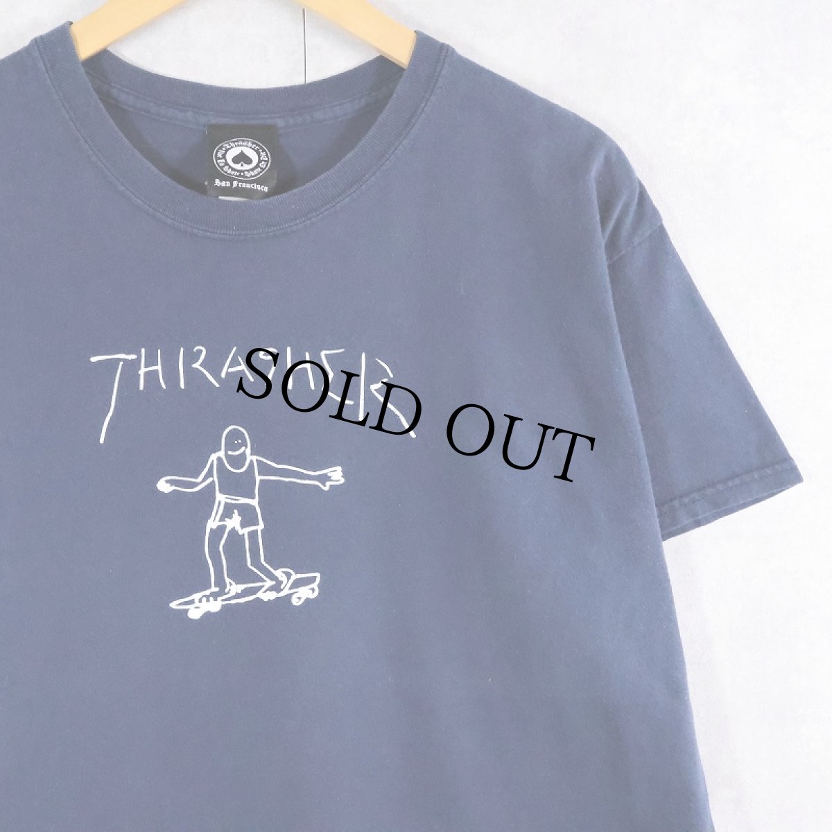 画像1: THRASHER "GONZ" イラストプリントTシャツ NAVY L (1)
