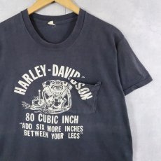 画像1: 80's Harley-Davidson "80 CUBIC INCH" プリント ポケットTシャツ XL (1)