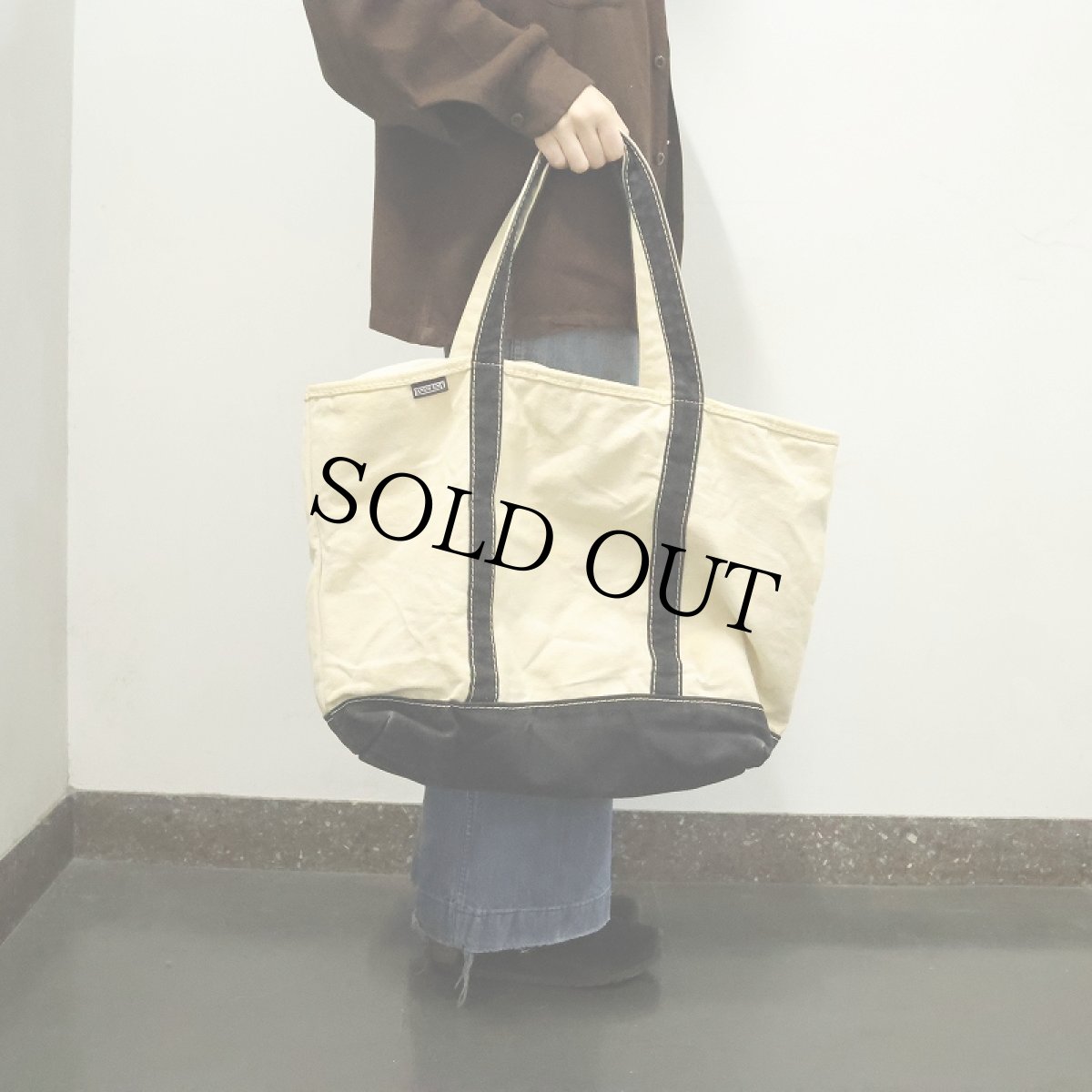 画像2: 90's LANDS' END USA製 キャンバストートバッグ XLARGE (2)