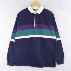 画像1: 70〜80's L.L.Bean USA製 ボーダー柄 ラガーシャツ L (1)
