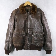 画像1: 40's U.S.NAVY M-422A レザーフライトジャケット SIZE42 (1)