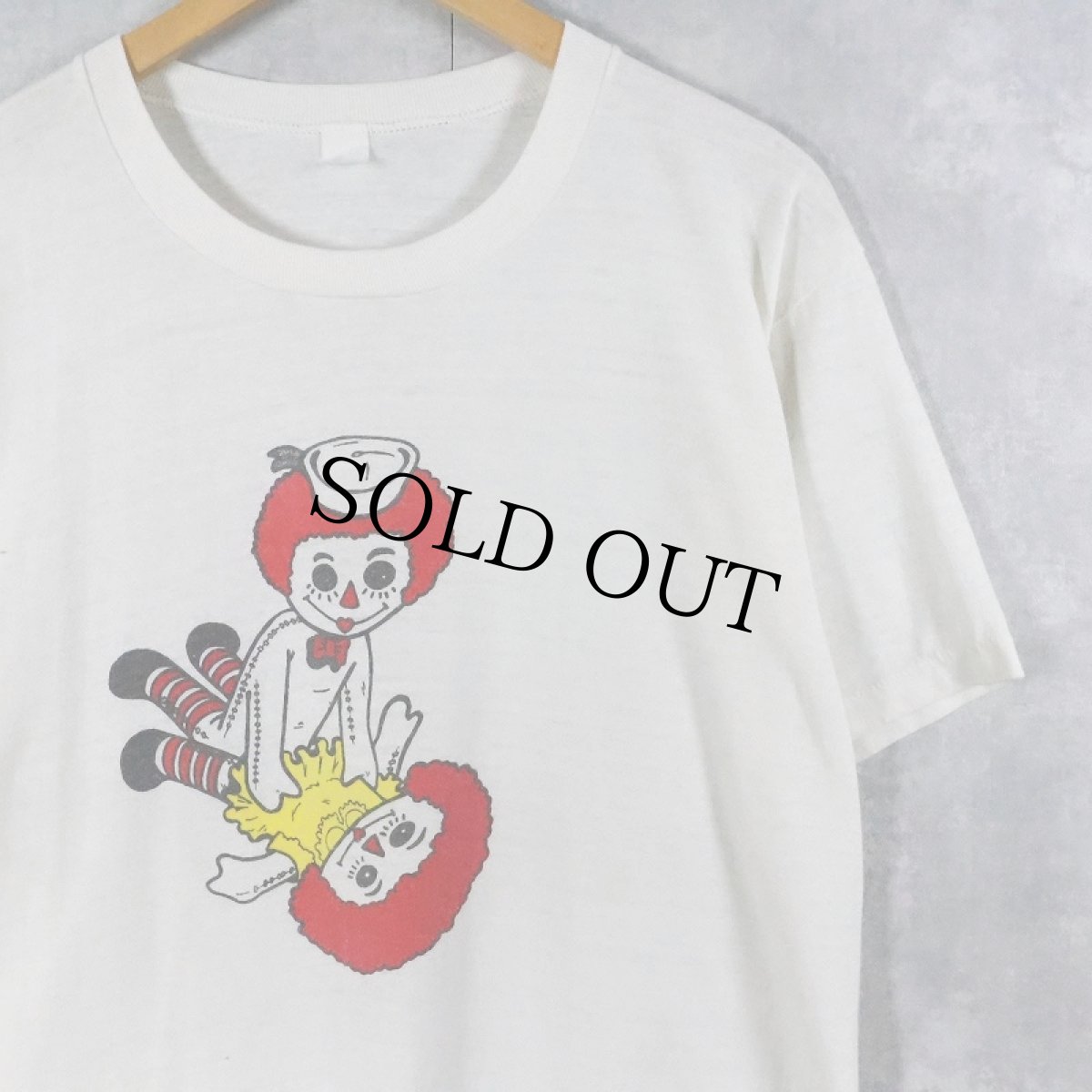 画像1: 80's〜 Raggedy Ann & Andy キャラクターパロディ エロプリントTシャツ (1)