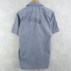 画像2: 70's "STATE PRISON"  ステンシル入り シャンブレー プリズナーシャツ SMALL (2)