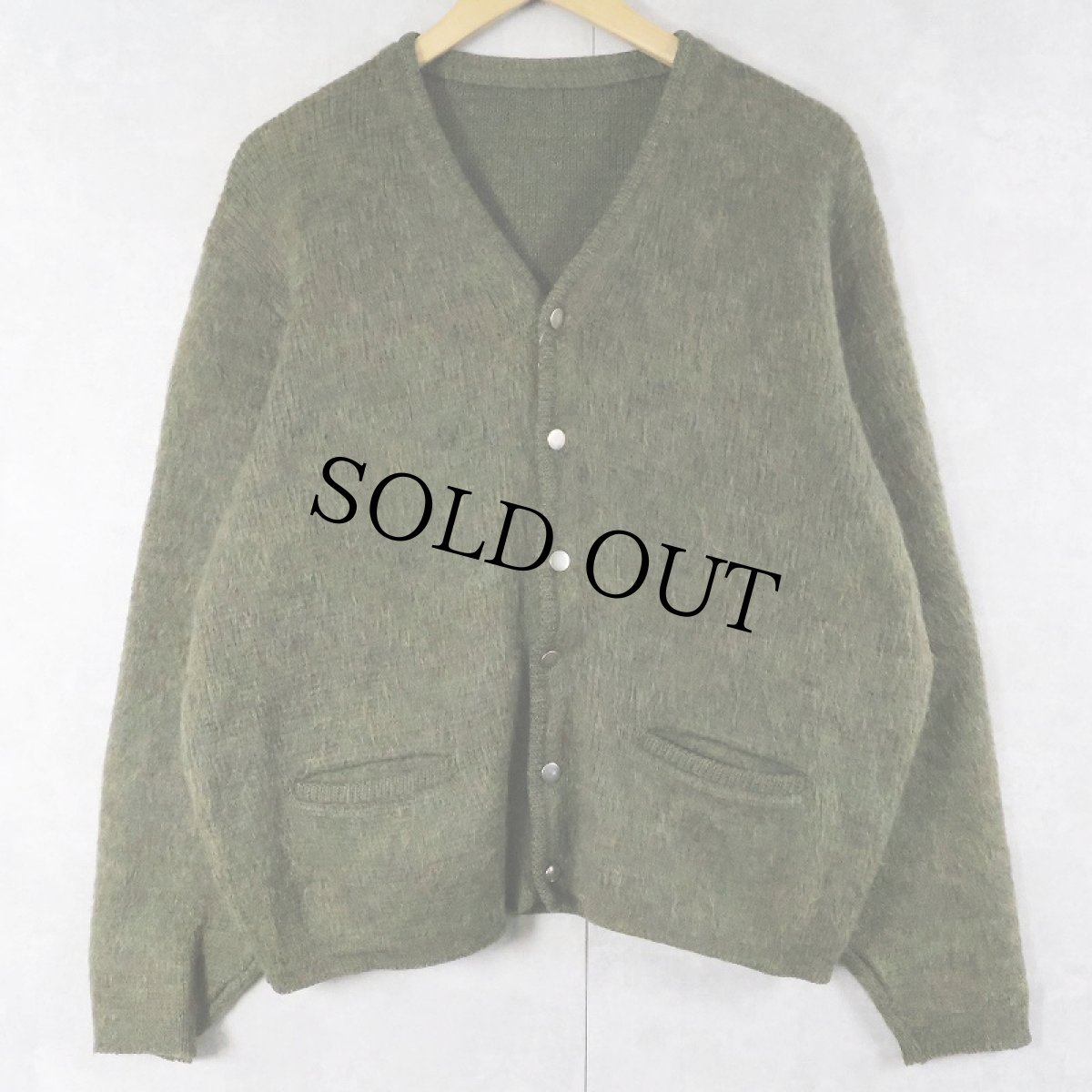 画像1: 60's モヘアニットカーディガン (1)