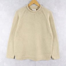 画像1: 90's J.CREW ロールネック コットンニットセーター S (1)