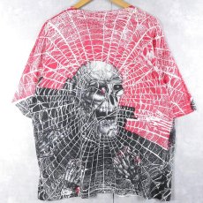 画像2: 90's〜 Morbid Rags "Skull × Spider Web" 大判プリントTシャツ XL (2)