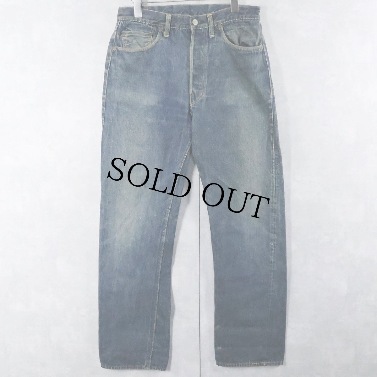 画像1: 40〜50's LEVI'S 501XX 47モデル 革パッチ 片面タブ デニムパンツ W31 (1)