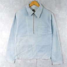 画像1: 40's U.S.NAVY by LOUIS MILLER NAVAL TAILOR コの字エンド ハーフジップ コットンツイルプルオーバージャケット (1)