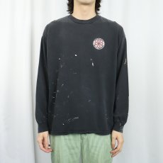 画像3: 2000's INDEPENDENT ペンキペイント ロゴプリントTシャツ BLACK XL (3)