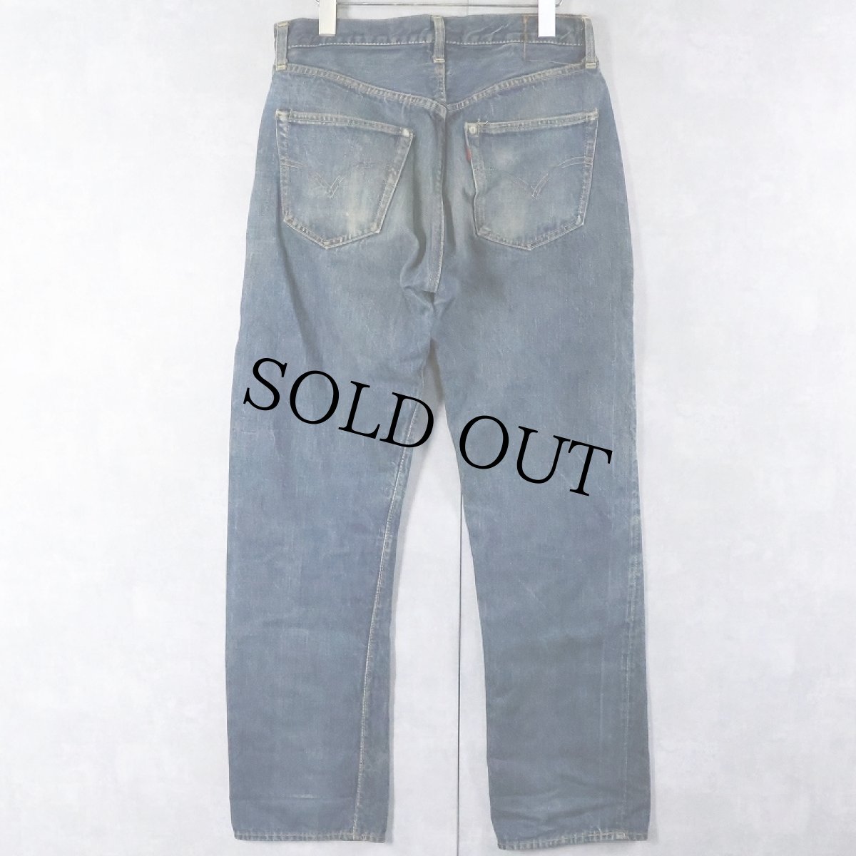 画像2: 40〜50's LEVI'S 501XX 47モデル 革パッチ 片面タブ デニムパンツ W31 (2)